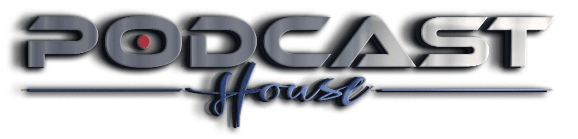 Podcast House logo, with white background