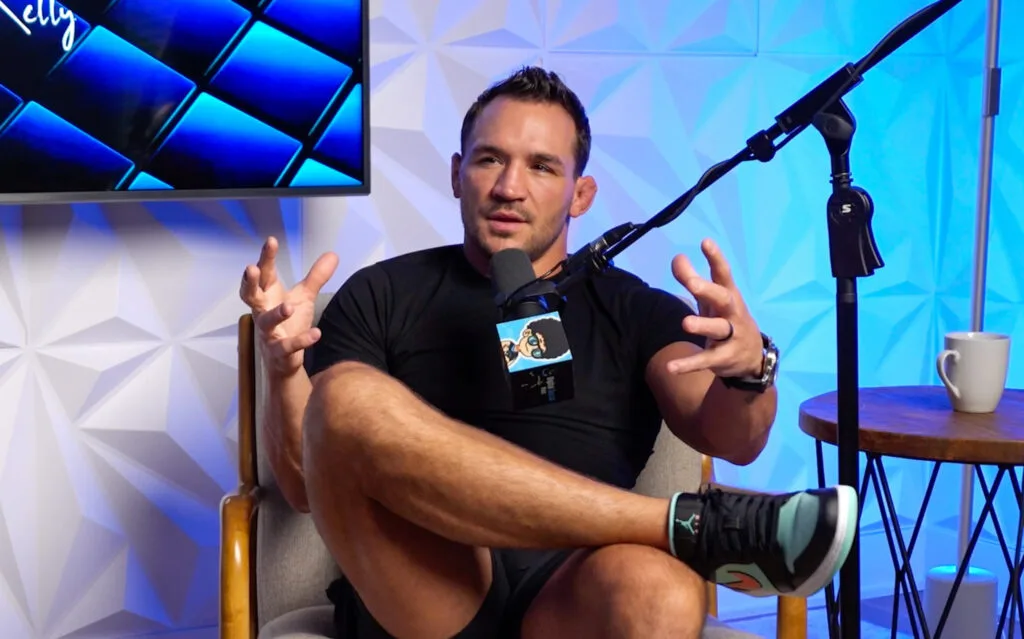 Michael Chandler, a UFC fighter, filming an episode for a podcast